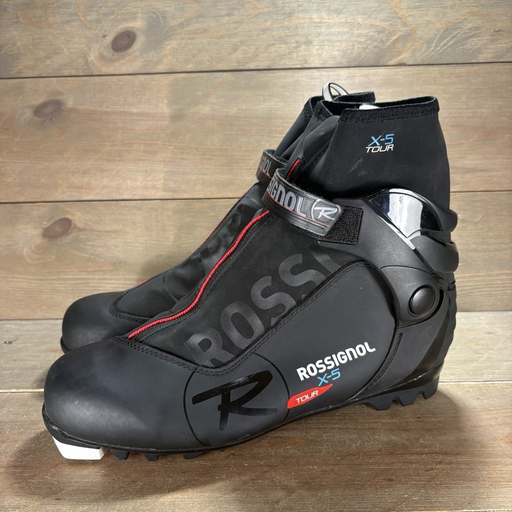 rossignol XC-5 mens size 44 shoes black athletic touring cross country boots